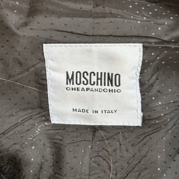 Moschino Cheap and Chic Black Embellished Wool Cropped Blazer - Picture 3 of 4